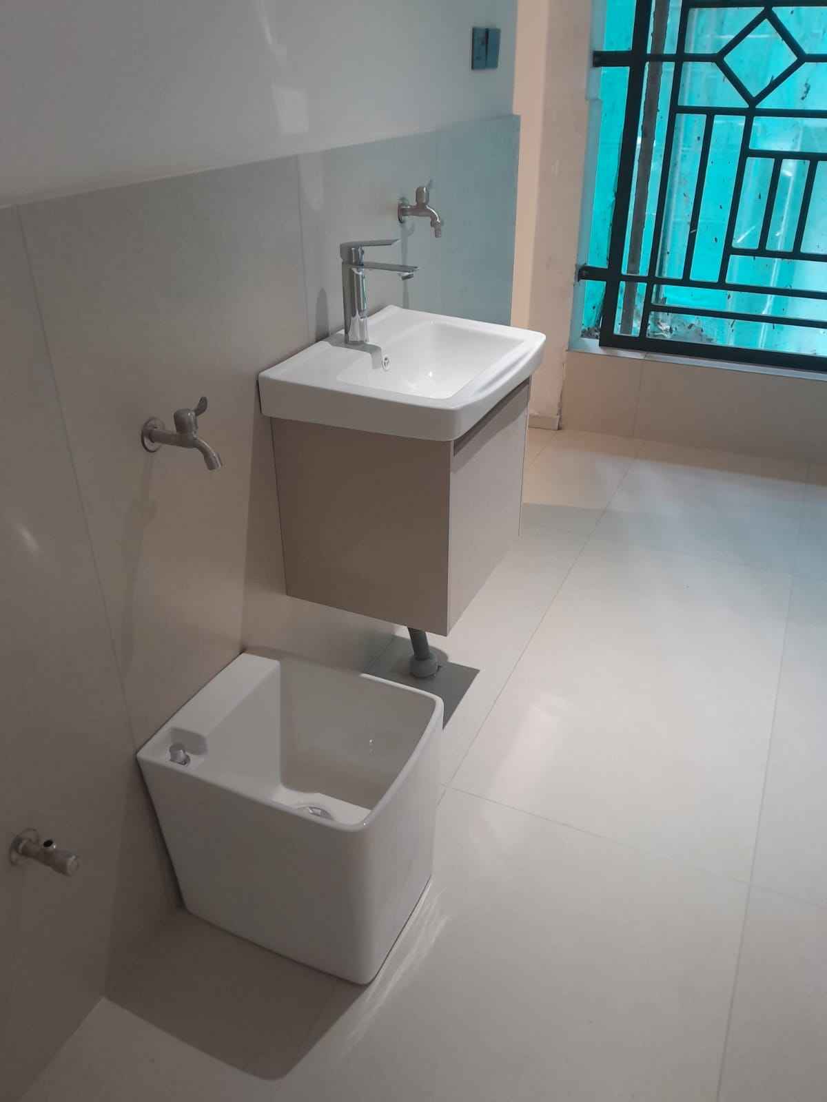 Wall-Hung Sink & Toilet Install — after