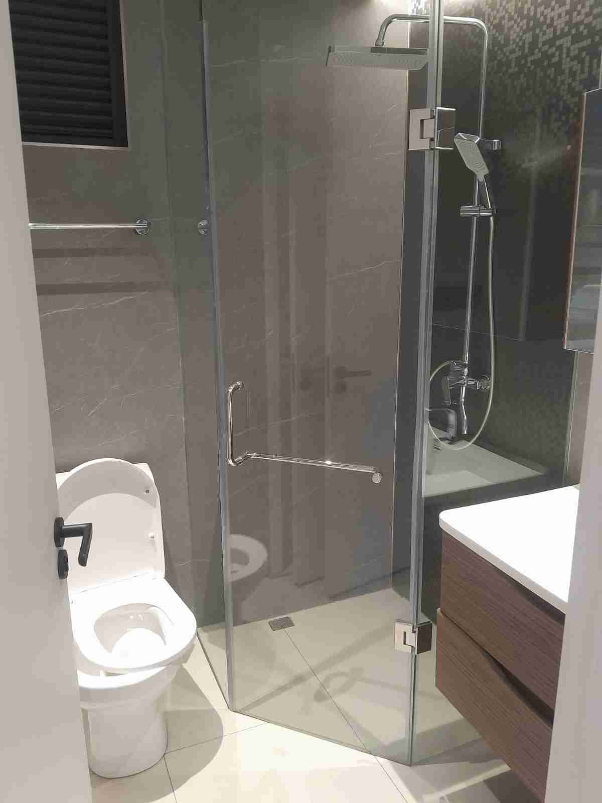 Corner Glass Shower Install — after