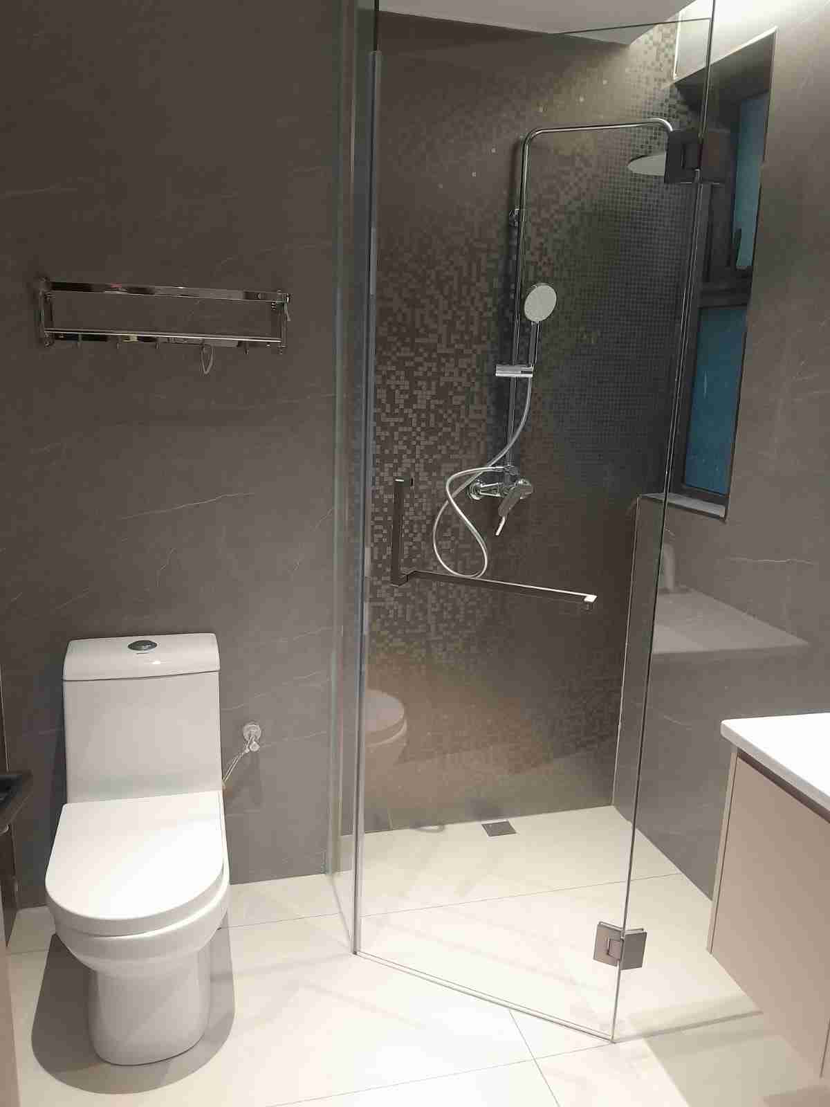 Toilet & Glass Shower Fitting — after